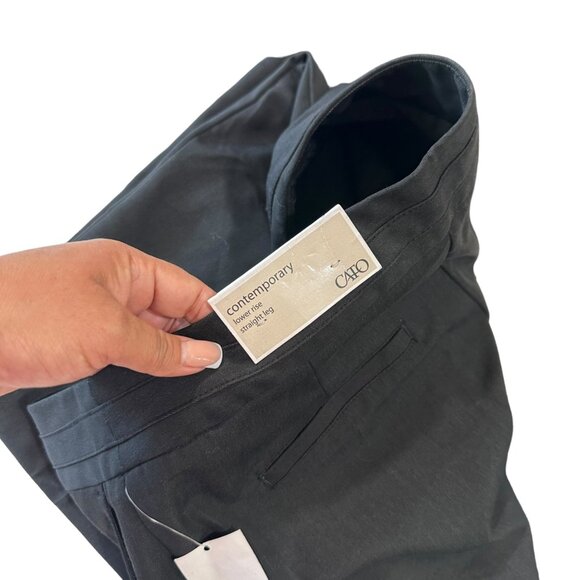 CATO CONTEMPORARY Women SZ 8 Black Lower Rise Dress Pant Trouser Straight Legs - Picture 5 of 15